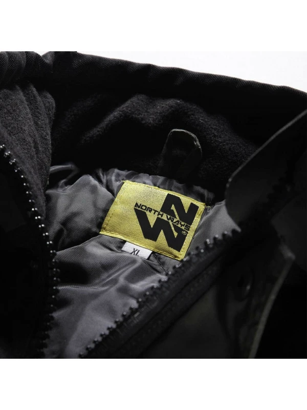 Gilet De Travail Sans Manches En Coton Vert Olive Et Noir Canvas 5 Gilet De Travail Sans Manches En Coton Vert Olive Et Noir Canvas – Image 3