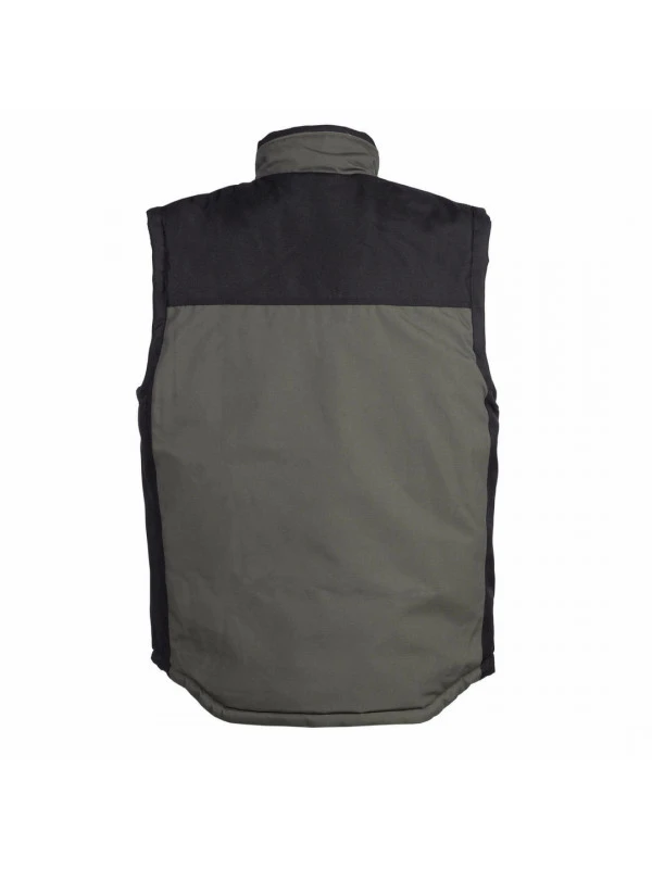 Gilet De Travail Sans Manches En Coton Vert Olive Et Noir Canvas 6 Gilet De Travail Sans Manches En Coton Vert Olive Et Noir Canvas – Image 4