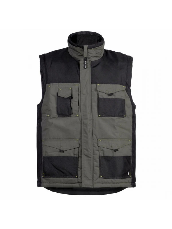 Gilet De Travail Sans Manches En Coton Vert Olive Et Noir Canvas 3 Gilet De Travail Sans Manches En Coton Vert Olive Et Noir Canvas