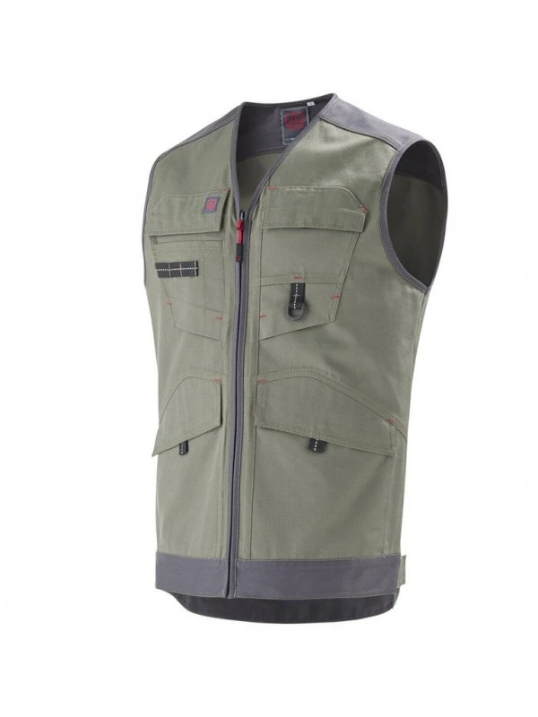 Gilet De Travail Work Attitude A Lafont Kaki Et Gris 3 Gilet De Travail Work Attitude A Lafont Kaki Et Gris