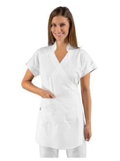 Kimono Cache Coeur Blanc D'esthéticienne Isacco