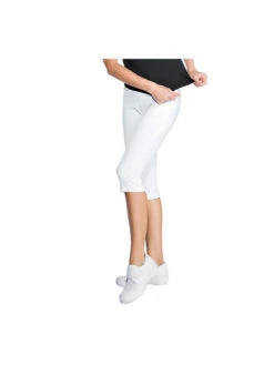 Leggings 3/4 Blanc Femme -Travail Professionnels Vêtements Magasin leggings 3 4 blanc femme 1