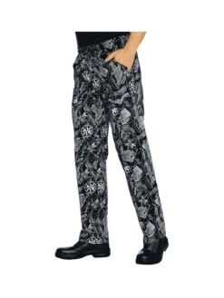 Pantalon Cuisinier Blanc Noir