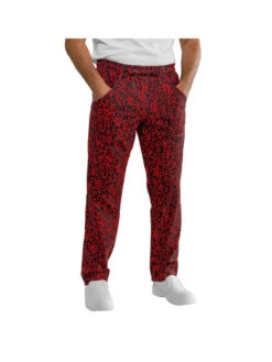Pantalon Cuisinier Japonais Rouge Et Noir