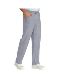 Pantalon Cuisinier Pied De Poule Blanc Et Bleu