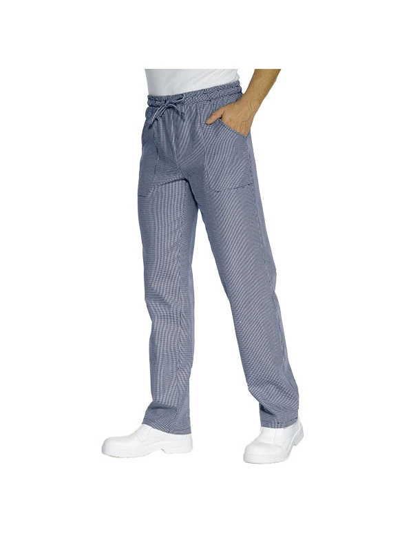 Pantalon Cuisinier Pied De Poule Bleu 4 Pantalon Cuisinier Pied De Poule Bleu – Image 2
