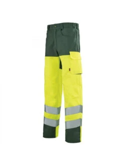 Pantalon De Travail Haute Visibilité Jaune Et Vert