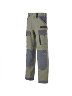 Pantalon De Travail Kaki Et Gris