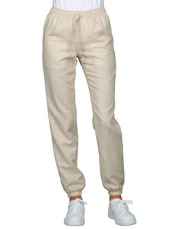 Pantalon De Travail Resserré Aux Chevilles Femme En Lin