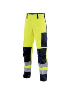 Pantalon De Travail Protect Hivi Jaune Fluo Et Bleu Marine Lafont