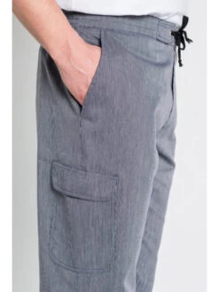 Pantalon Homme Taille élastique Rayures Bleu Marine -Travail Professionnels Vêtements Magasin pantalon homme taille elastique rayures bleu marine 3