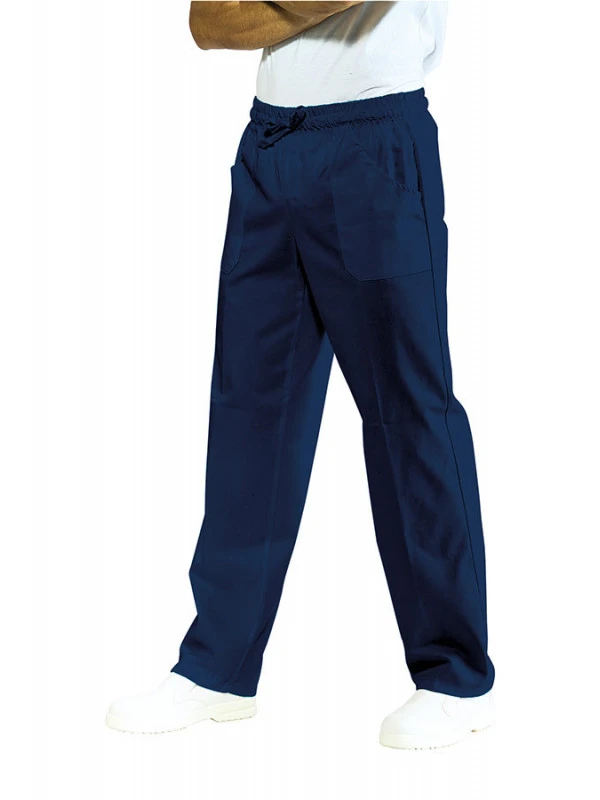 Pantalon Médical Mixte Taille Élastique Bleu Marine 100% Coton Bleu 4 Pantalon Médical Mixte Taille Élastique Bleu Marine 100% Coton Bleu – Image 2