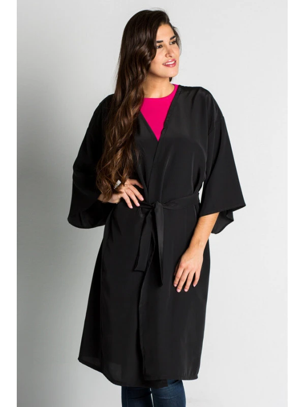 Peignoir Kimono De Coiffeur Noir 4 Peignoir Kimono De Coiffeur Noir – Image 2