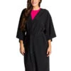 Peignoir Kimono De Coiffeur Noir -Travail Professionnels Vêtements Magasin peignoir kimono de coiffeur kimono noir