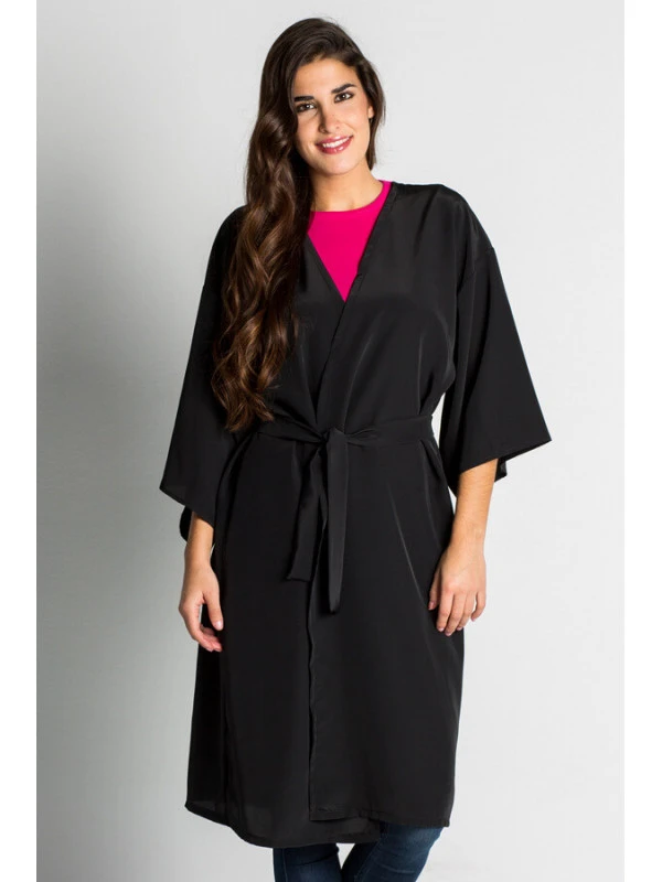 Peignoir Kimono De Coiffeur Noir 5 Peignoir Kimono De Coiffeur Noir – Image 3