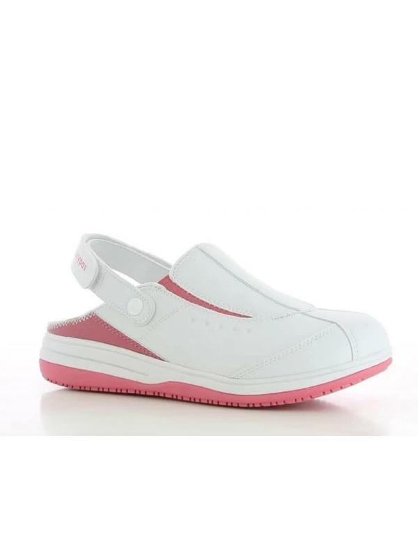 Sabot Hôpital Blanc Et Rose Pour Infirmière, Marque Oxypas 7 Sabot Hôpital Blanc Et Rose Pour Infirmière, Marque Oxypas – Image 5