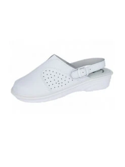 Sabot Médical Blanc Cuir Souple Sans EmboutFemme Anna Nordways