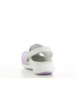 Sabot Médical SRC En Cuir Et Lycra Blanc Et Parme Anais Oxypas -Travail Professionnels Vêtements Magasin sabot medical src en cuir et lycra blanc et parme anais oxypas 2