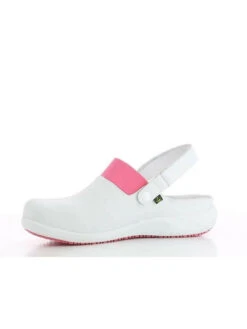 Sabot Professionnel En Cuir Blanc Et Rose Doria Oxypas -Travail Professionnels Vêtements Magasin sabot professionnel en cuir blanc et rose doria oxypas 3
