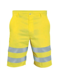 Short De Travail Haute Visibilité Jaune Fluo Hivi