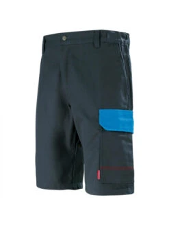Short De Travail Pour Homme Gris Charbon Et Bleu Azur