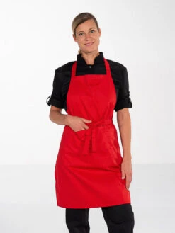 Tablier Bavette De Service Mixte Rouge ANDREA