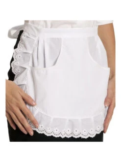 Tablier Blanc De Serveuse Avec Volant Et Broderie Anglaise