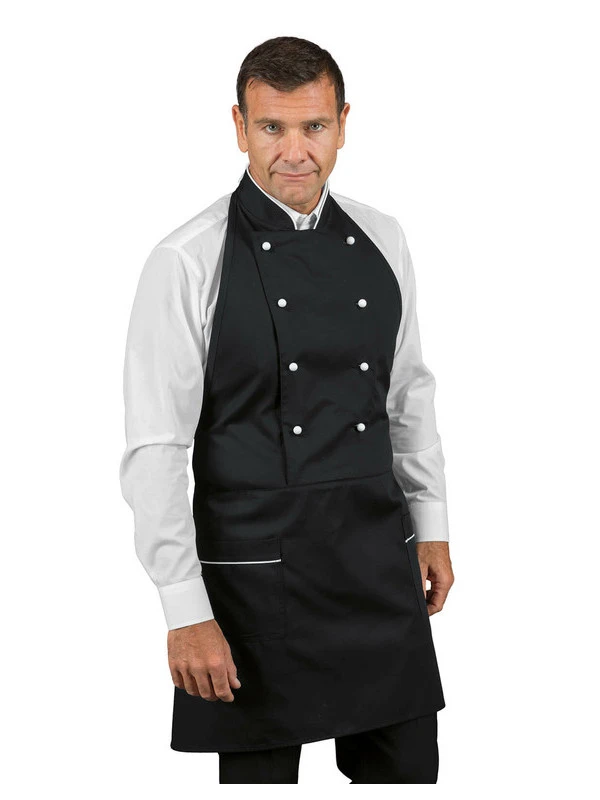 Tablier De Cuisine Unisexe Noir Et Blanc Isacco 3 Tablier De Cuisine Unisexe Noir Et Blanc Isacco