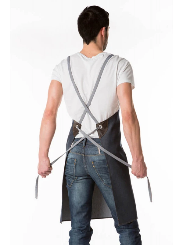 Tablier De Travail En Jeans Et Finition Cuir 4 Tablier De Travail En Jeans Et Finition Cuir – Image 2