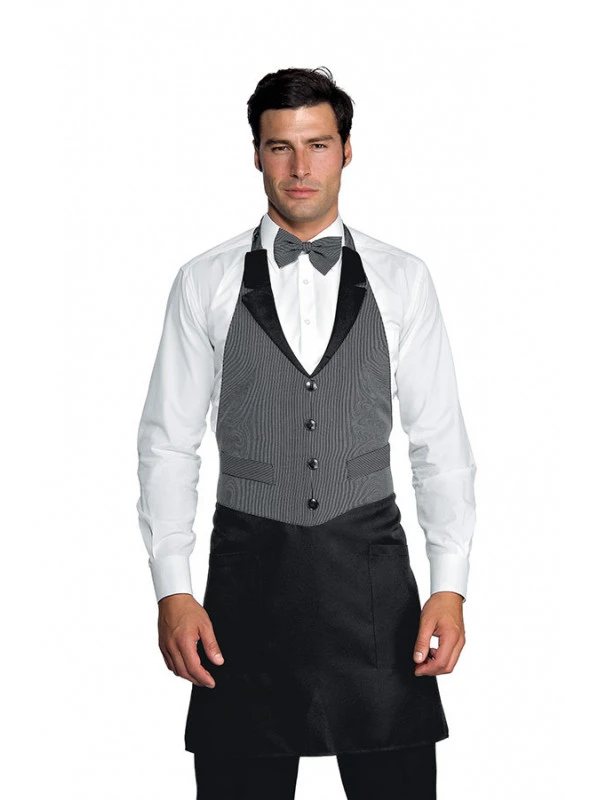 Tablier Garçon De Café Victor Fines Rayéres Noir 4 Tablier Garçon De Café Victor Fines Rayéres Noir – Image 2