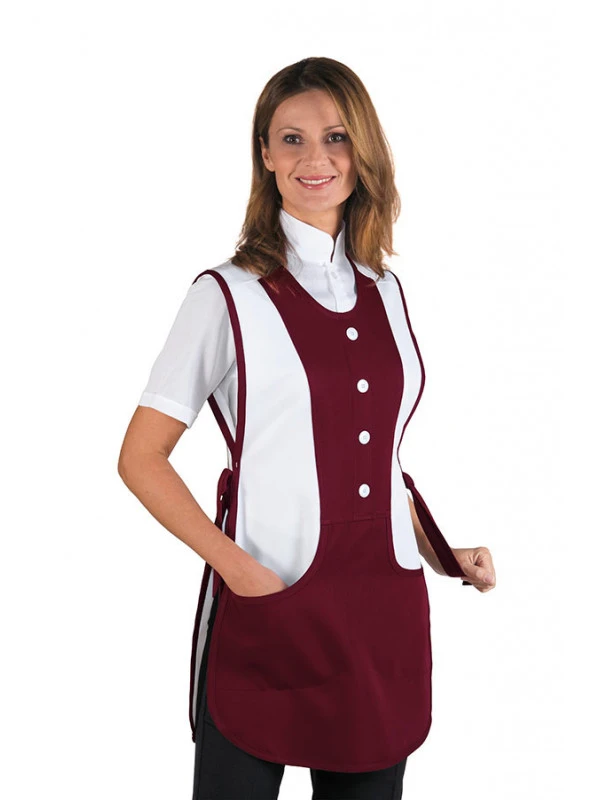 Tablier Médicale Kingston Bordeaux Blanc 4 Tablier Médicale Kingston Bordeaux Blanc – Image 2