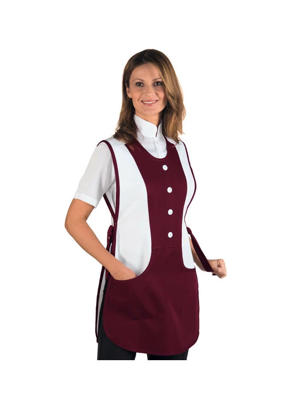 Tablier Médicale Kingston Bordeaux Blanc 3 Tablier Médicale Kingston Bordeaux Blanc