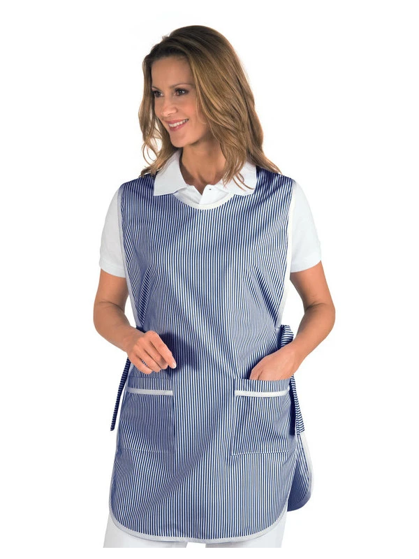 Tablier Médicale Poncho Blanc Rayé Bleu 3 Tablier Médicale Poncho Blanc Rayé Bleu