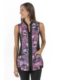 Tunique à Zip Sans Manche Motifs Aquarelle