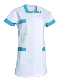 Tunique Aide-soignante Asymétrique BERNY Blanc Et Bleu