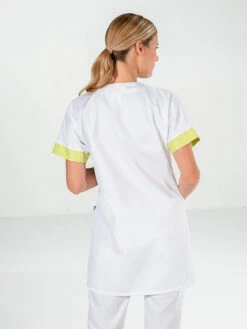 Tunique Aide-soignante Asymétrique BERNY Blanc Et Pistache 9 Tunique Aide-soignante Asymétrique BERNY Blanc Et Pistache -Travail Professionnels Vêtements Magasin tunique aide soignante asymetrique berny blanc et pistache 2