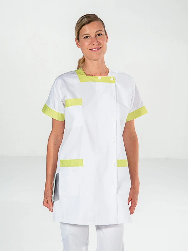 Tunique Aide-soignante Asymétrique BERNY Blanc Et Pistache 3 Tunique Aide-soignante Asymétrique BERNY Blanc Et Pistache
