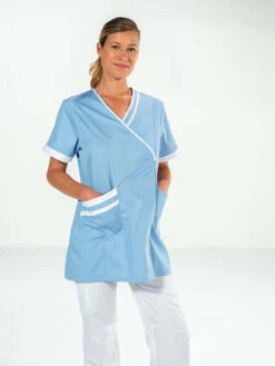 Tunique Aide-Soignante Bleue/blanche Lilee