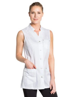 Tunique Blanche D'esthétique Sans Manches