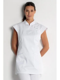 Tunique Blanche Esthéticienne -Travail Professionnels Vêtements Magasin tunique blanche estheticienne 1
