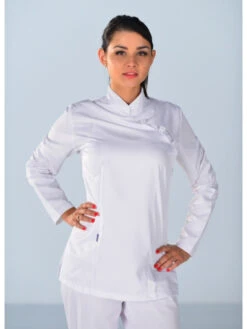 Tunique Blanche Esthéticienne Vendôme Manches Longues Et Microfibre -Travail Professionnels Vêtements Magasin tunique blanche estheticienne vendome manches longues et microfibre 4