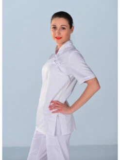 Tunique Blanche Esthéticienne Vendome, Tissu Super Dry -Travail Professionnels Vêtements Magasin tunique blanche estheticienne vendome tissu super dry 2