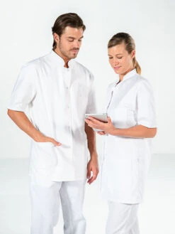 Tunique Blanche Médecin Manches Courtes DENIS -Travail Professionnels Vêtements Magasin tunique blanche medecin manches courtes denis 3