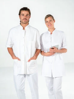 Tunique Blanche Médecin Manches Courtes DENIS -Travail Professionnels Vêtements Magasin tunique blanche medecin manches courtes denis 4