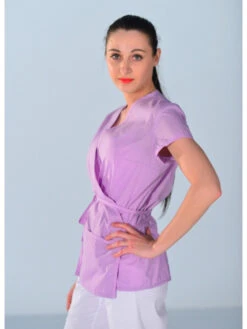 Tunique Cache Coeur Esthéticienne Mauve -Travail Professionnels Vêtements Magasin tunique cache coeur estheticienne mauve 1