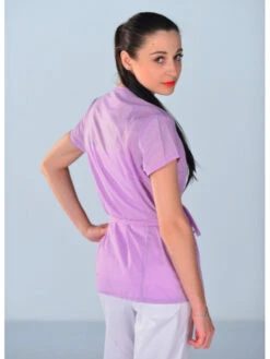 Tunique Cache Coeur Esthéticienne Mauve -Travail Professionnels Vêtements Magasin tunique cache coeur estheticienne mauve 2