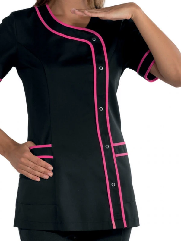 Tunique De Travail Brasilia Noire Et Rose Fuschia 4 Tunique De Travail Brasilia Noire Et Rose Fuschia – Image 2