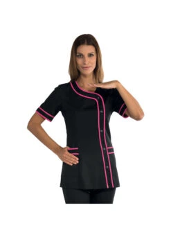 Tunique De Travail Brasilia Noire Et Rose Fuschia