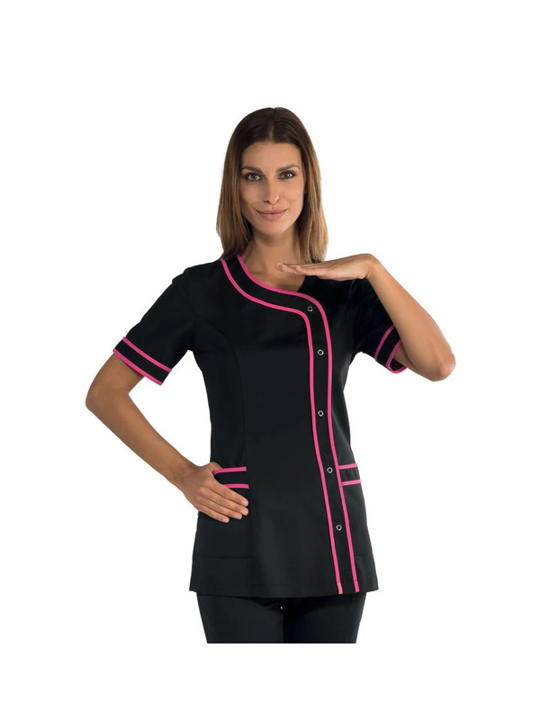 Tunique De Travail Brasilia Noire Et Rose Fuschia 3 Tunique De Travail Brasilia Noire Et Rose Fuschia