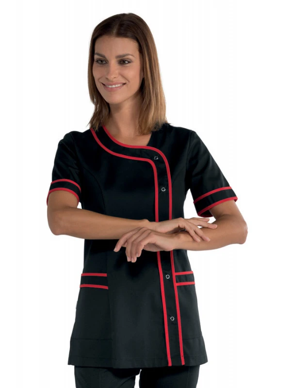 Tunique De Travail Brasilia Noire Et Rouge 4 Tunique De Travail Brasilia Noire Et Rouge – Image 2